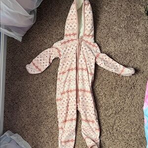 Carter's Pink and White Patterned Footie